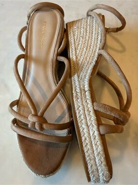 Pelle Moda Tan Espadrille Platform Sandals, 9.5